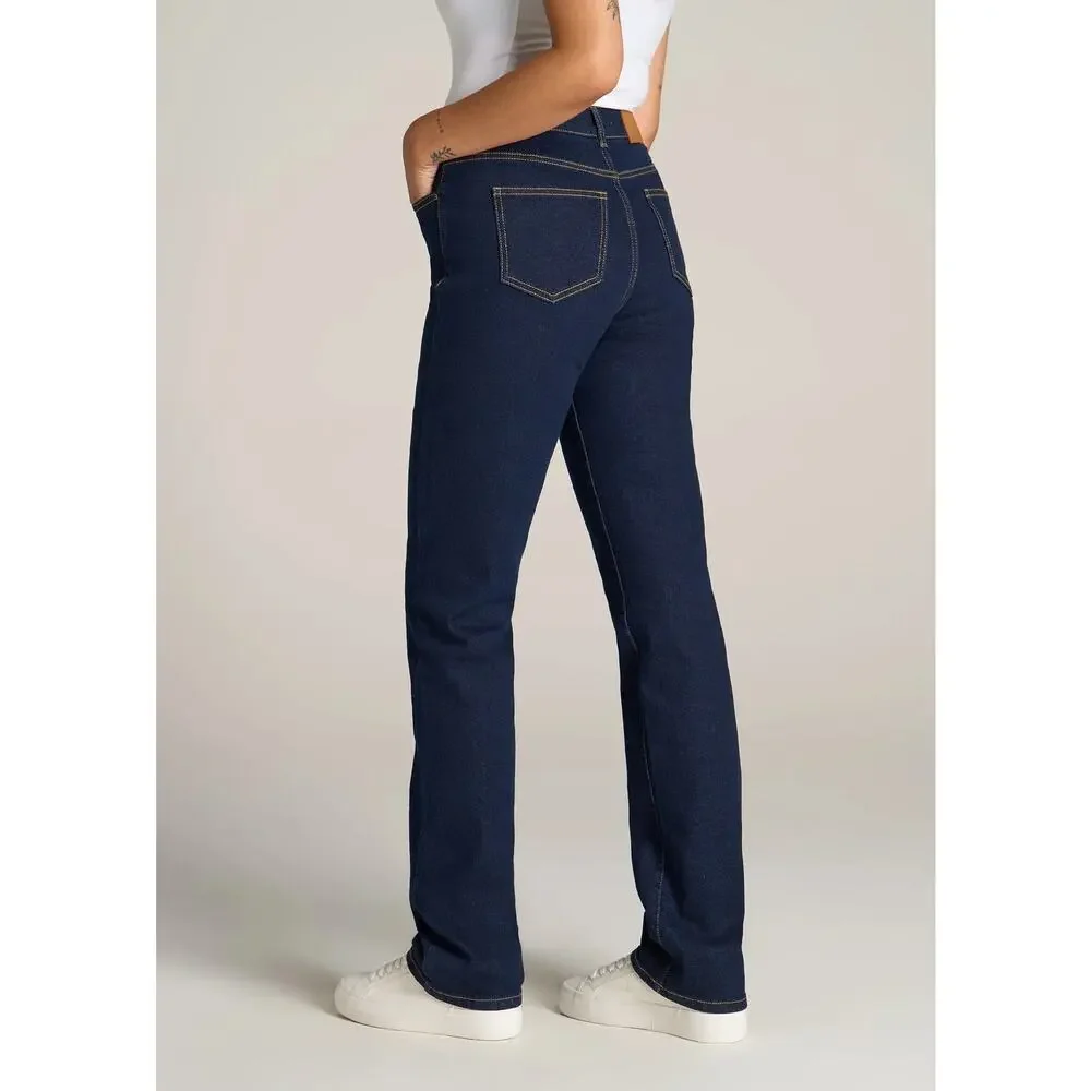 American Tall Harper High Rise Straight Jeans in dark ink blue 29 / 35 inseam - Picture 4 of 10